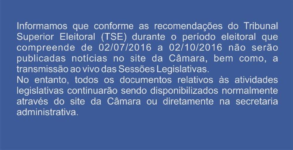 COMUNICADO IMPORTANTE - PERÍODO ELEITORAL