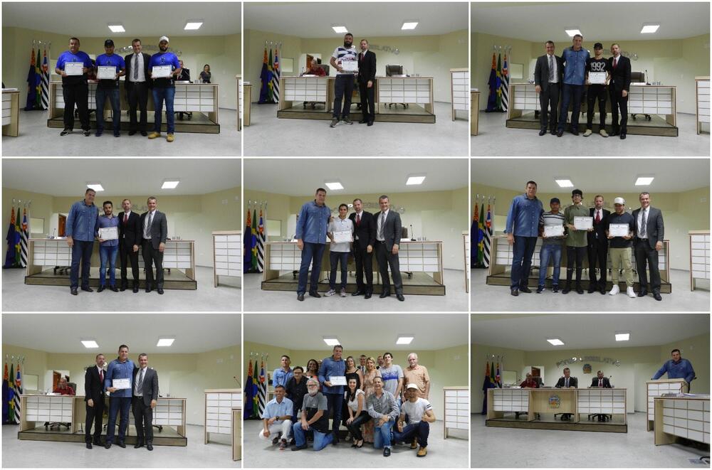 CÂMARA ENTREGA MOÇÕES A ATLETAS E ORGANIZAÇÃO DO CAMPEONATO DE FUTEBOL AMADOR 2019